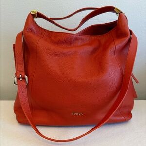 Furla Burnt Orange/Rust Red Leather Bag